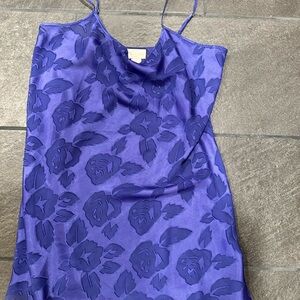 Vintage Purple Floral Nightgown w/matching hanger.